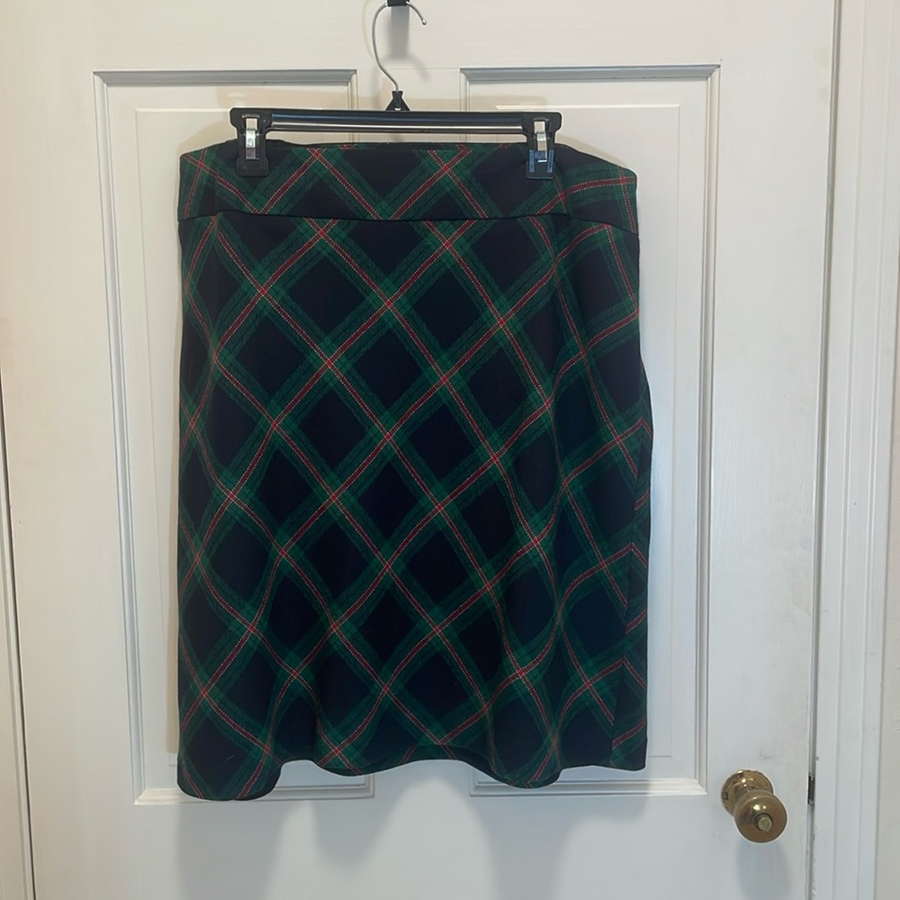 Talbots, Green Blue Red Tartan Skirt, 16w